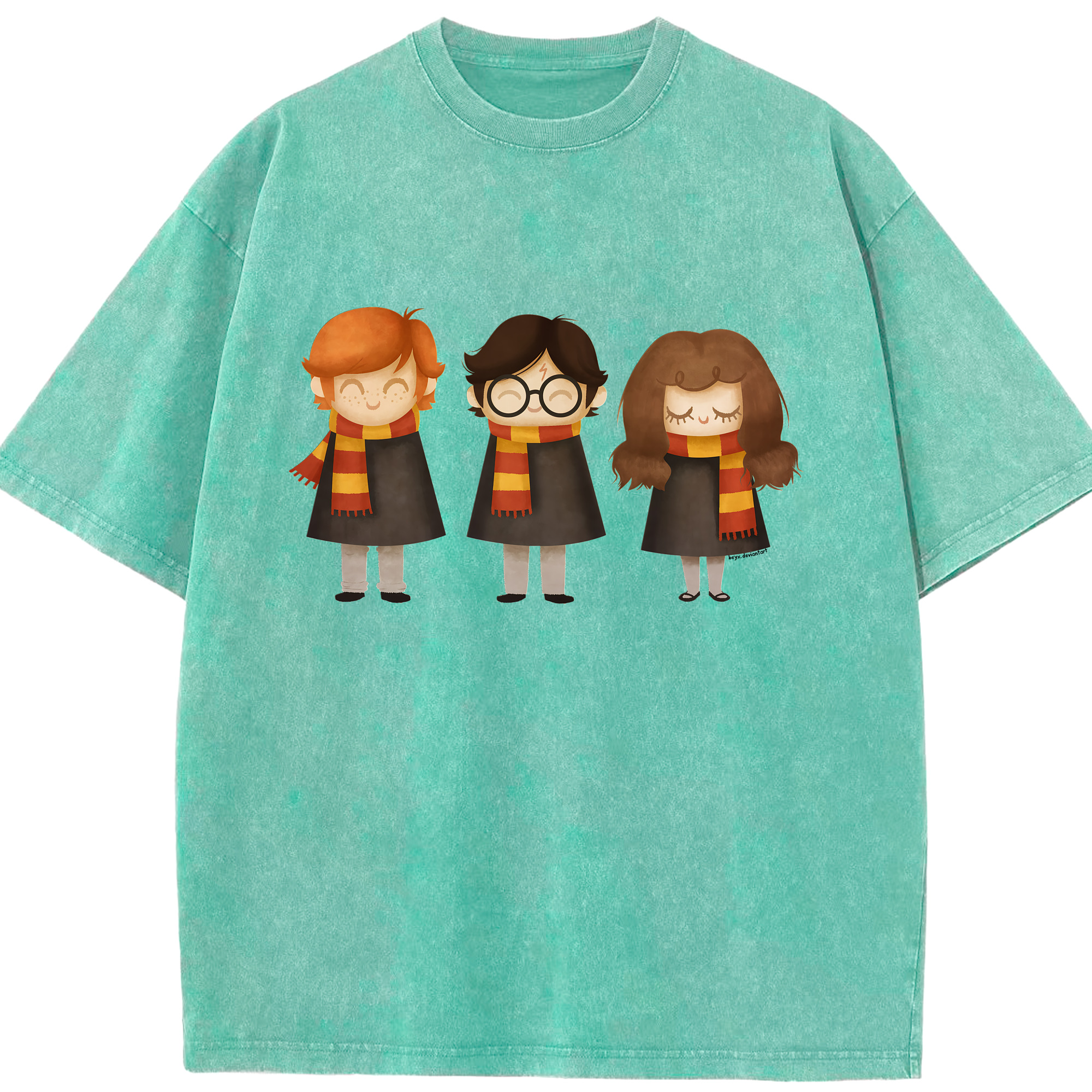 （画像用） Harry Potter ハリー・ポッターシリーズ 綿100% ヴィンテージ風 半袖Tシャツ（フロントプリント）